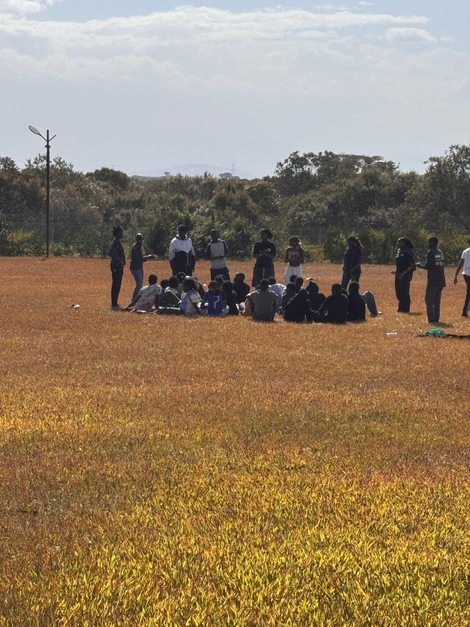 GIANTS campers gathered for an outdoor activity