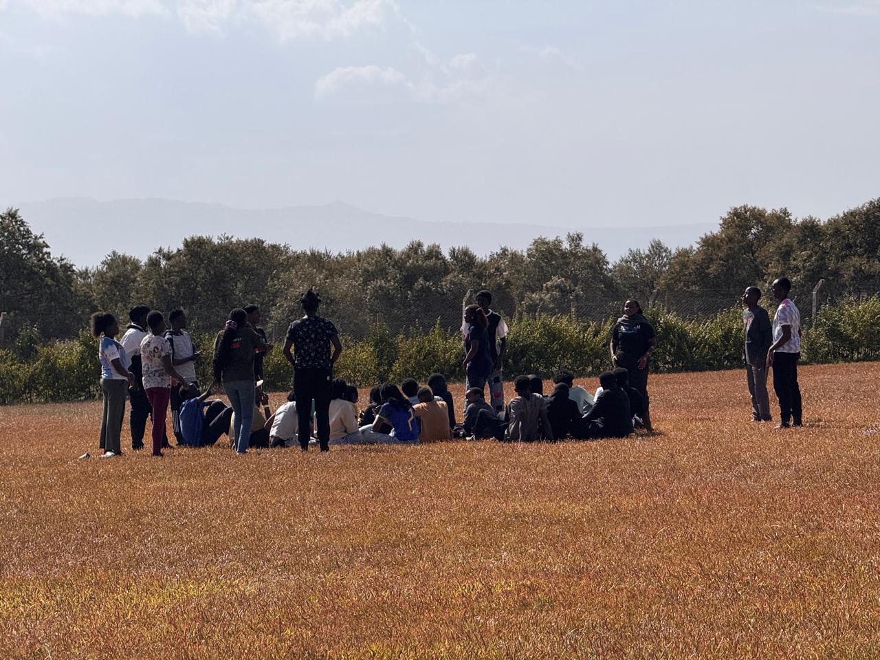 GIANTS campers taking part in an outdoor group activity